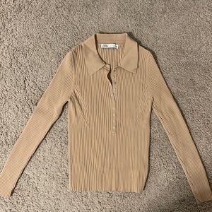 ZARA knit polo top